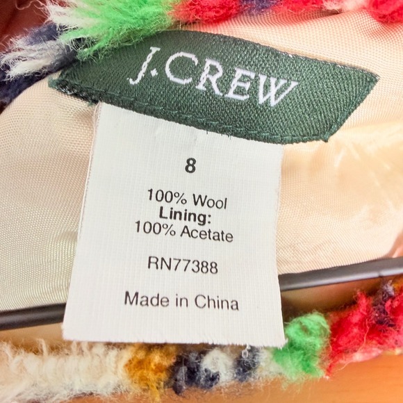 J. Crew Plaid Wool Mini Skirt Women Size 8 Red Green Yellow Fringe Hem - Picture 6 of 6